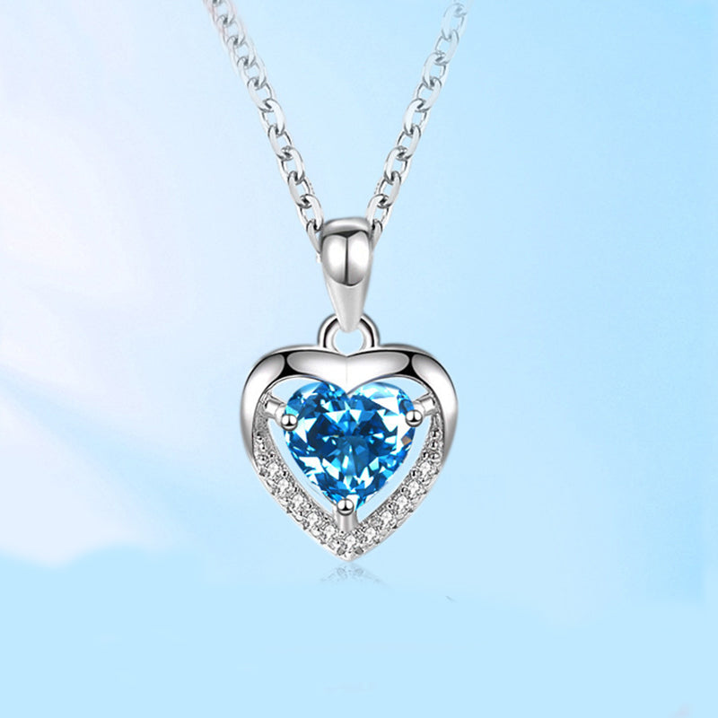 925 Heart-shaped Rhinestones Necklace Luxury Personalized Necklace For Women Jewelry Jewelry Valentine's Day Gift