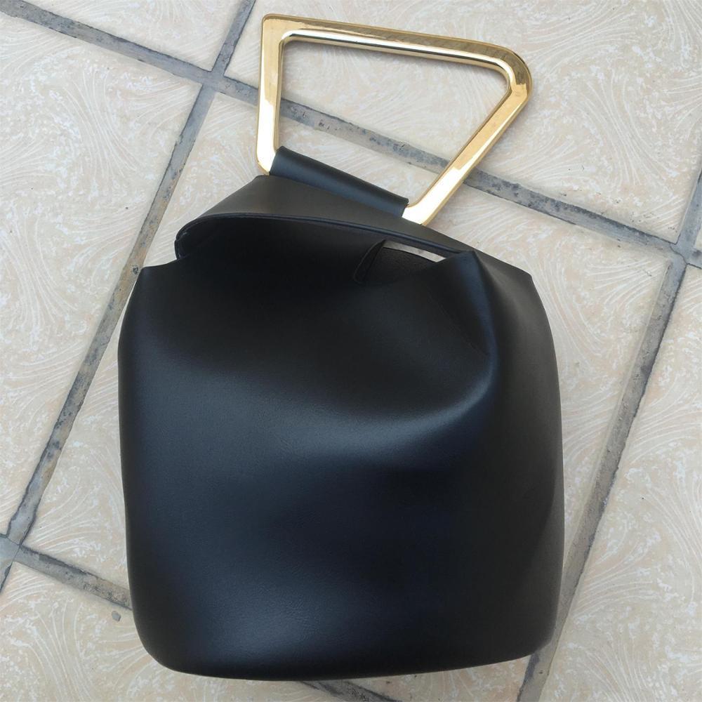 Luxury Leather Bucket Acrylic Handle Shoulder Bag