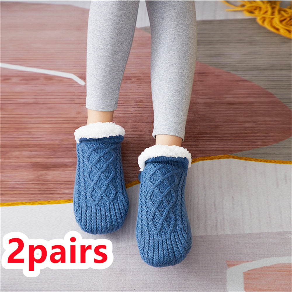 Winter Woolen Socks Women Thicken Warm Home Bedroom Socks Slippers Men Non-slip Foot Warmer Snow Socks Calcetines Mujer