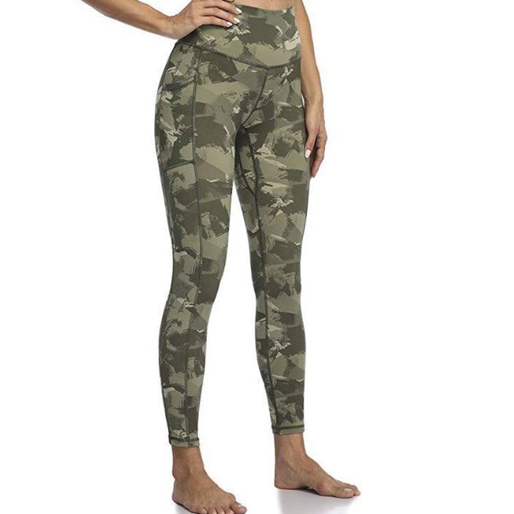 Booty Lifting Women Sports Fitness High Waist Yoga Pants Pockets Gym Butt Scrunch Gym Leggings Camo Yoga Pants