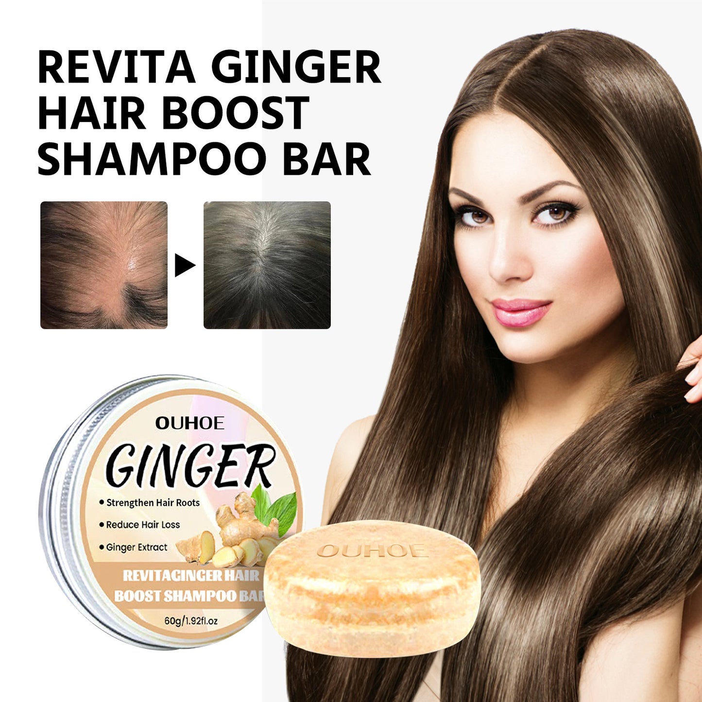 Ginger Dense Hair Shampoo Soap Cleansing Scalp Care Moisturizing