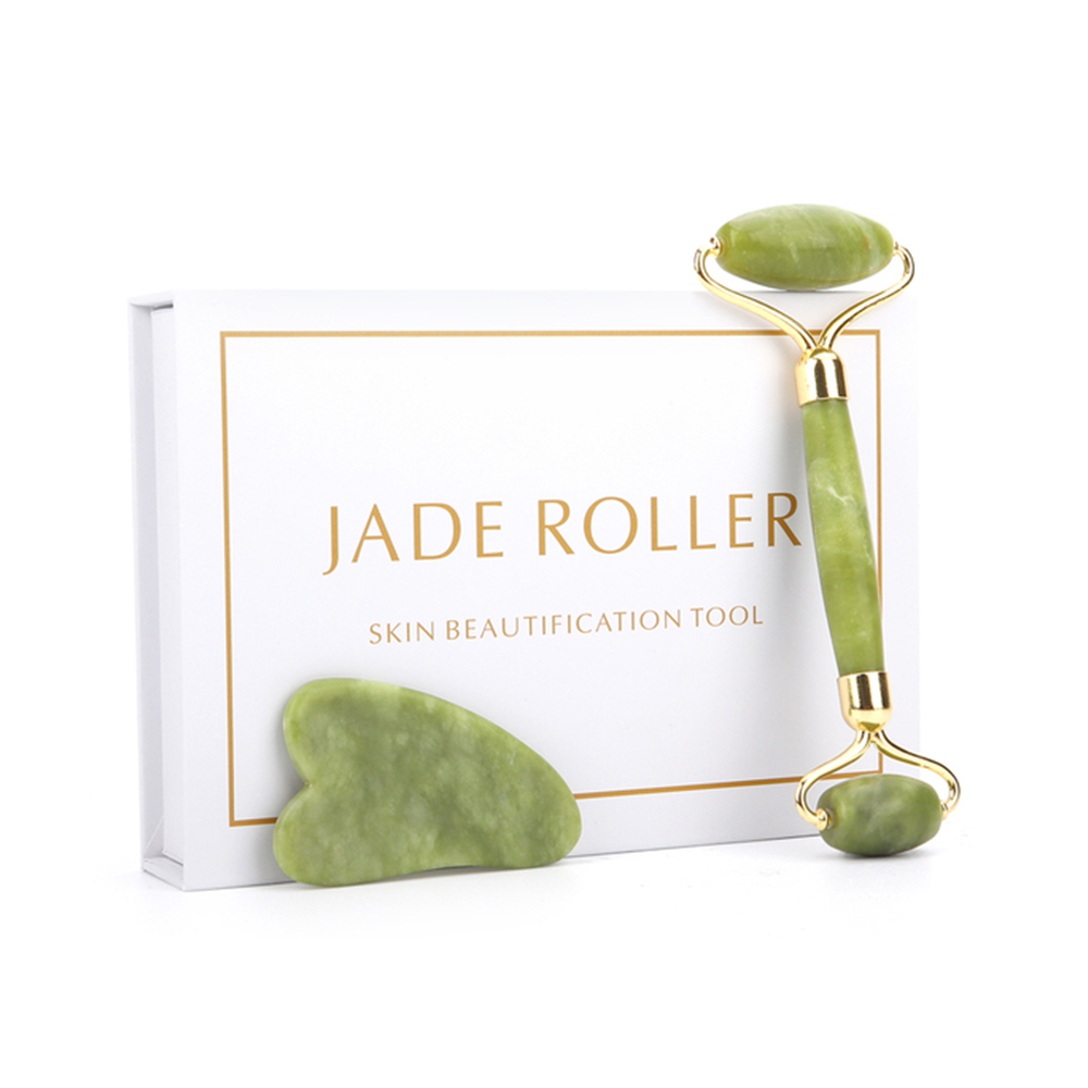 Jade Scraping Board Massage Beauty Stick Jade Roller Boutique Set For Skin Care Routine