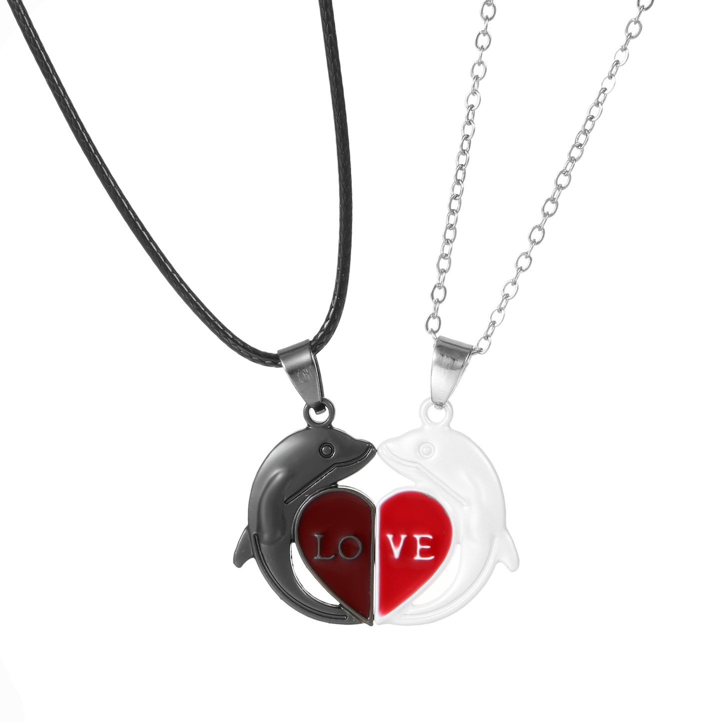 LOVE LOVE LOVE Couple Necklace Magnet Attract Men And Women