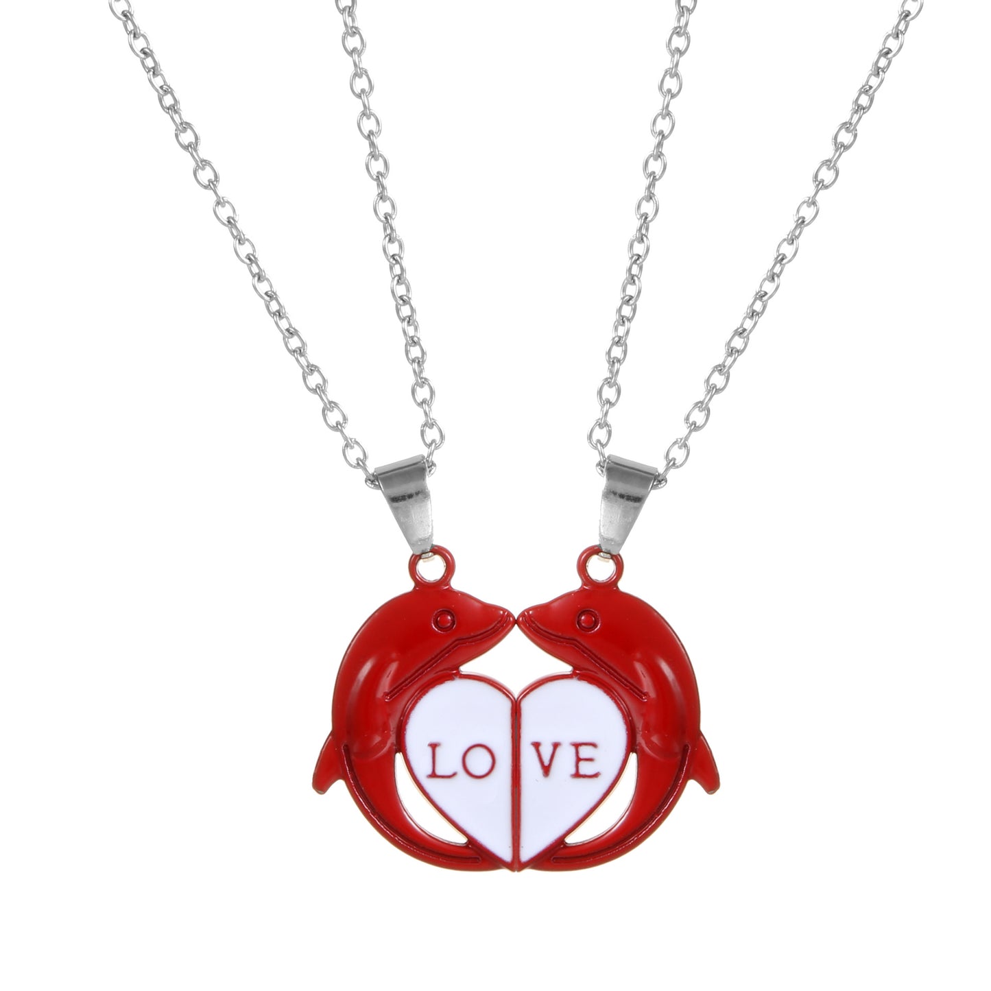 LOVE LOVE LOVE Couple Necklace Magnet Attract Men And Women