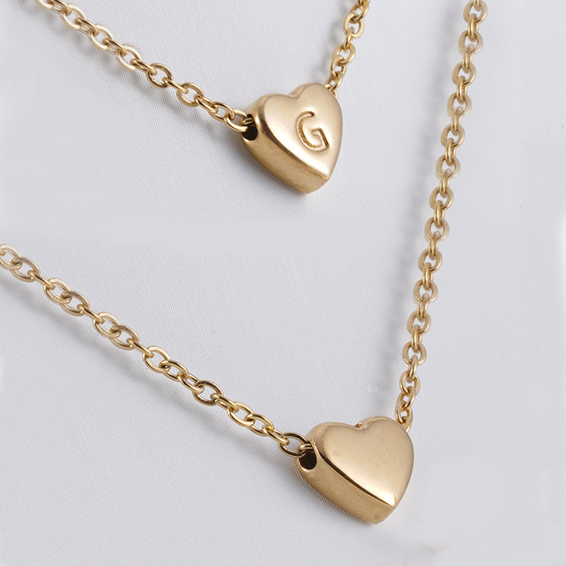 Ins Style Love Letter Necklace Women Stainless Steel Heart-shaped Niche Clavicle Chain Fashion Necklace