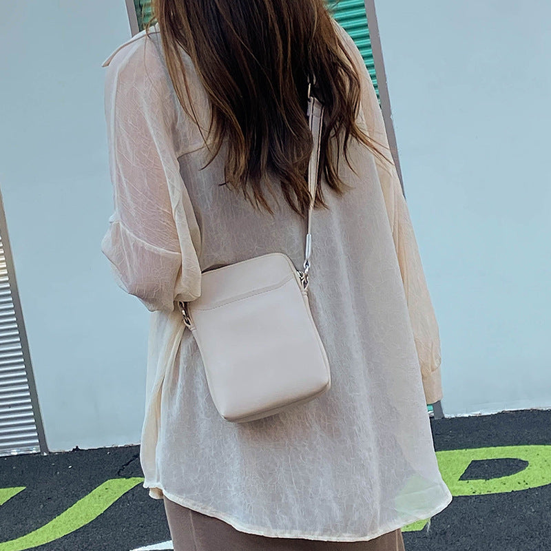 Solid Color Simple Mobile Phone Bags Small Crossbody Shoulder Bag For Women